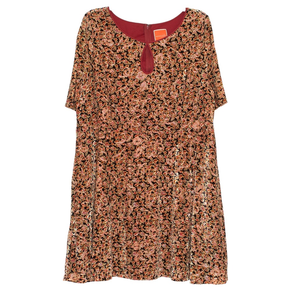 ModCloth Dress Velvet Burnout Floral Stretch Boho Cottagecore Retro Plus Size 4X